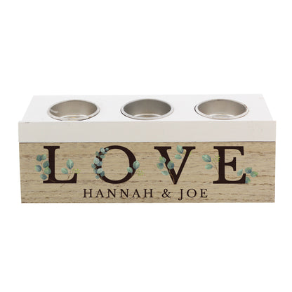 Personalised Botanical Triple Tea Light Box - image 5