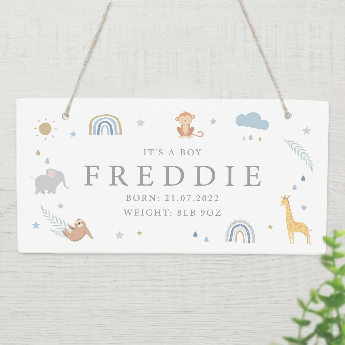Personalised Safari Animals Wooden Sign - image 3