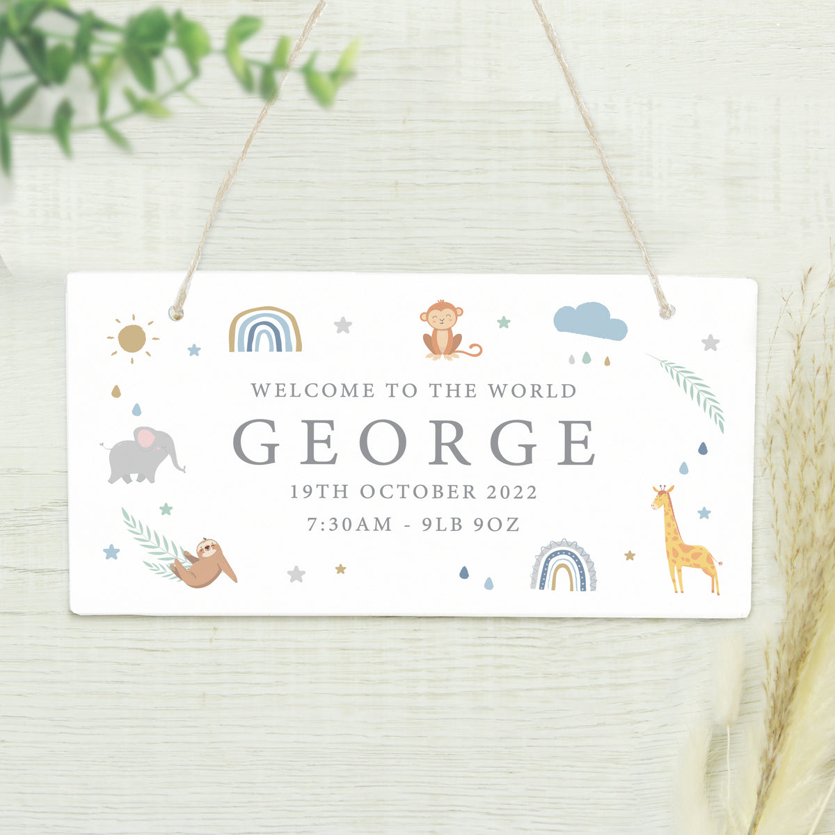 Personalised Safari Animals Wooden Sign - image 4