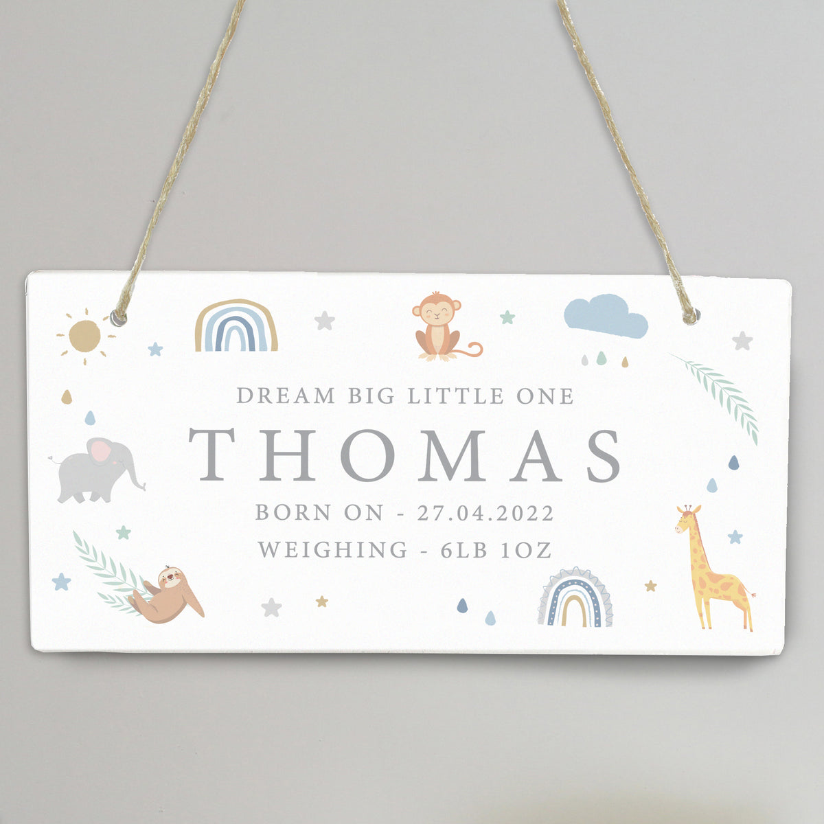 Personalised Safari Animals Wooden Sign - image 6
