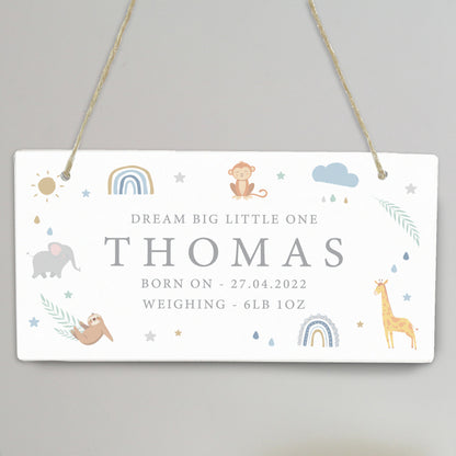 Personalised Safari Animals Wooden Sign - image 6
