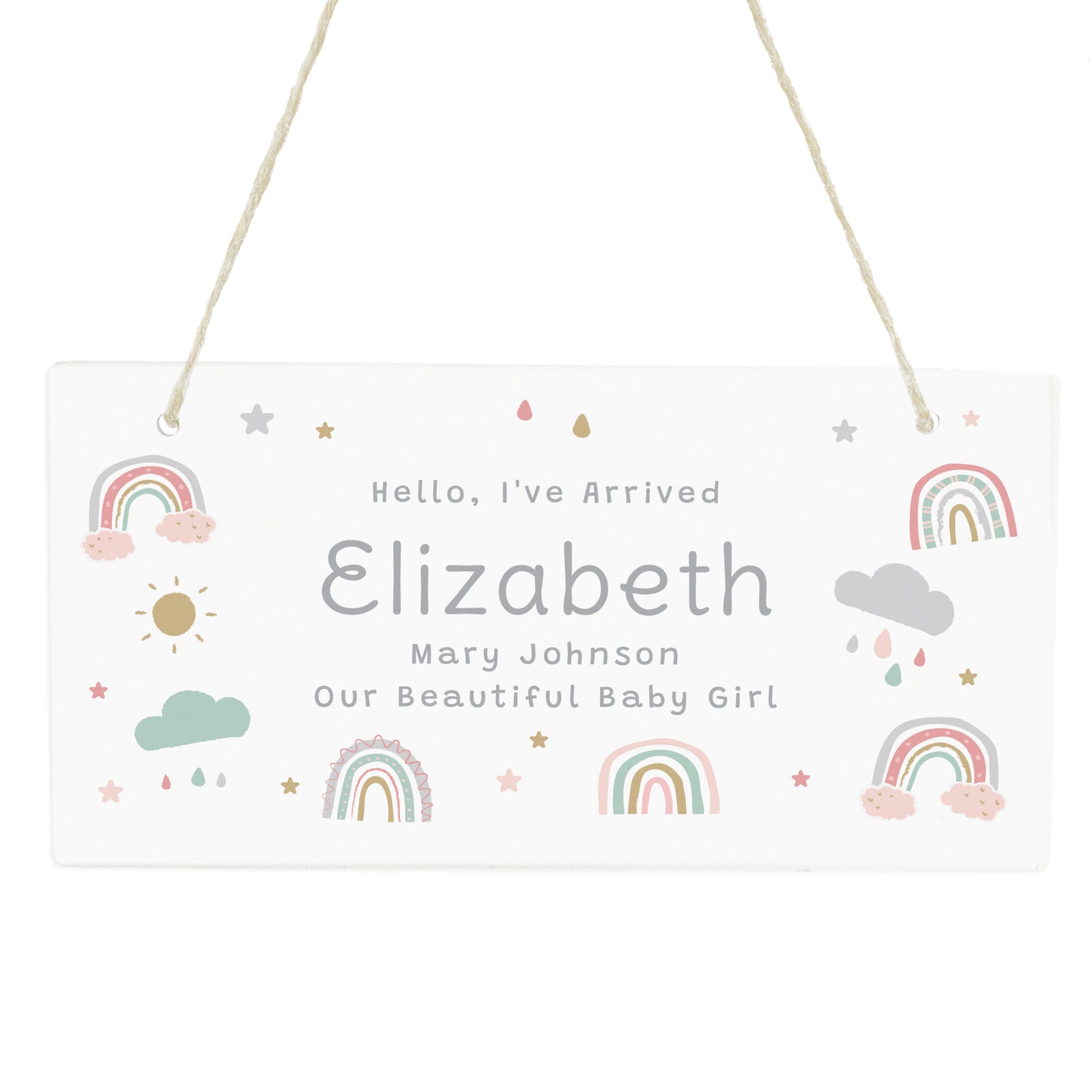 Personalised Pastel Rainbow Wooden Sign - image 5
