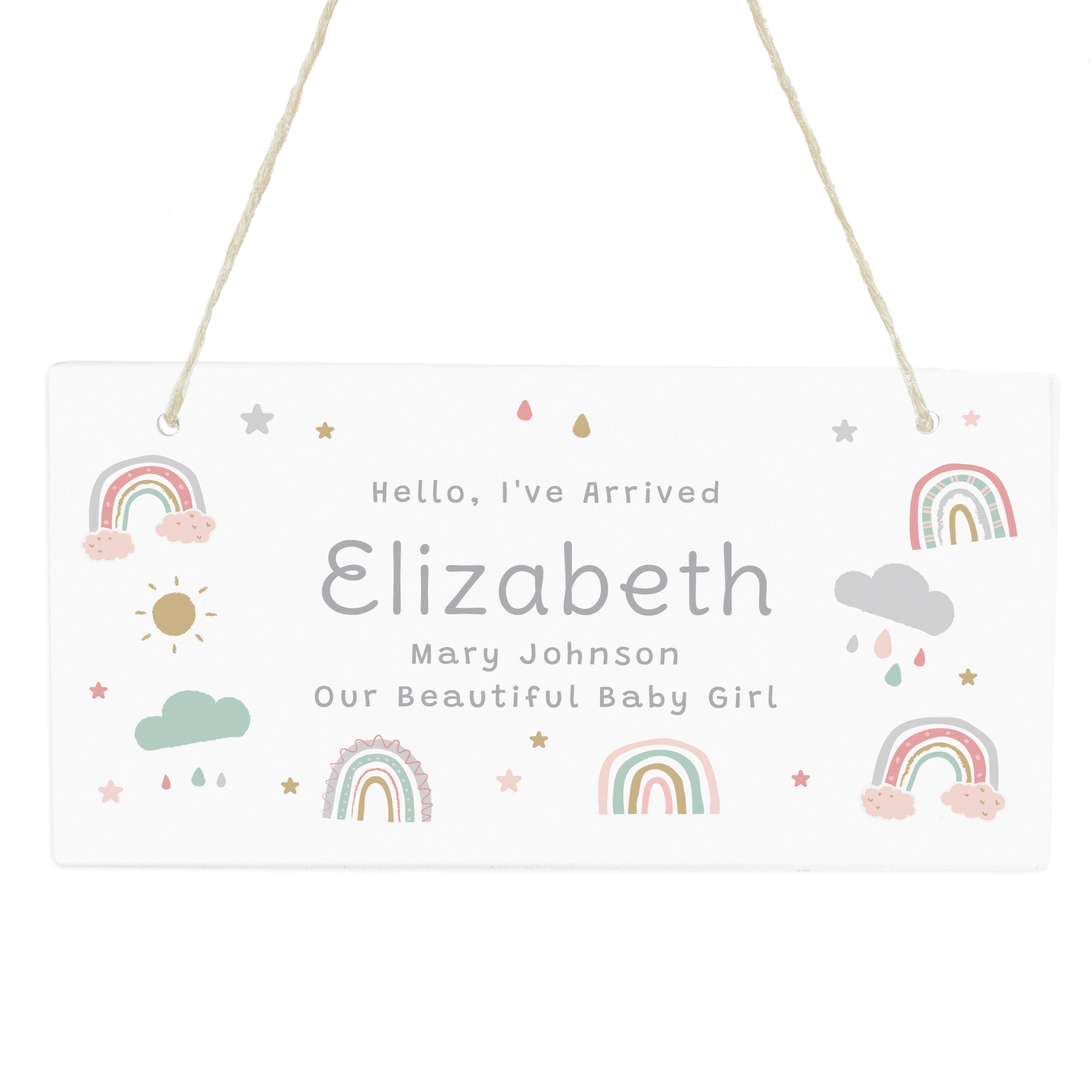 Personalised Pastel Rainbow Wooden Sign - image 5
