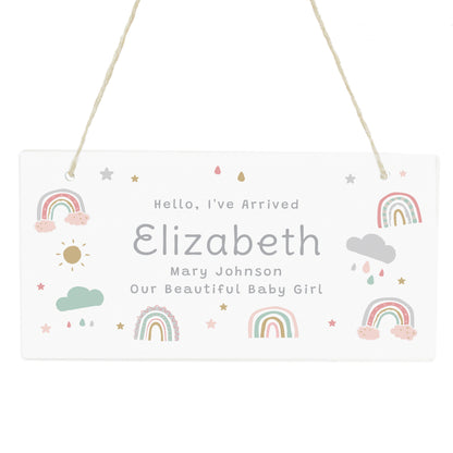 Personalised Pastel Rainbow Wooden Sign - image 5