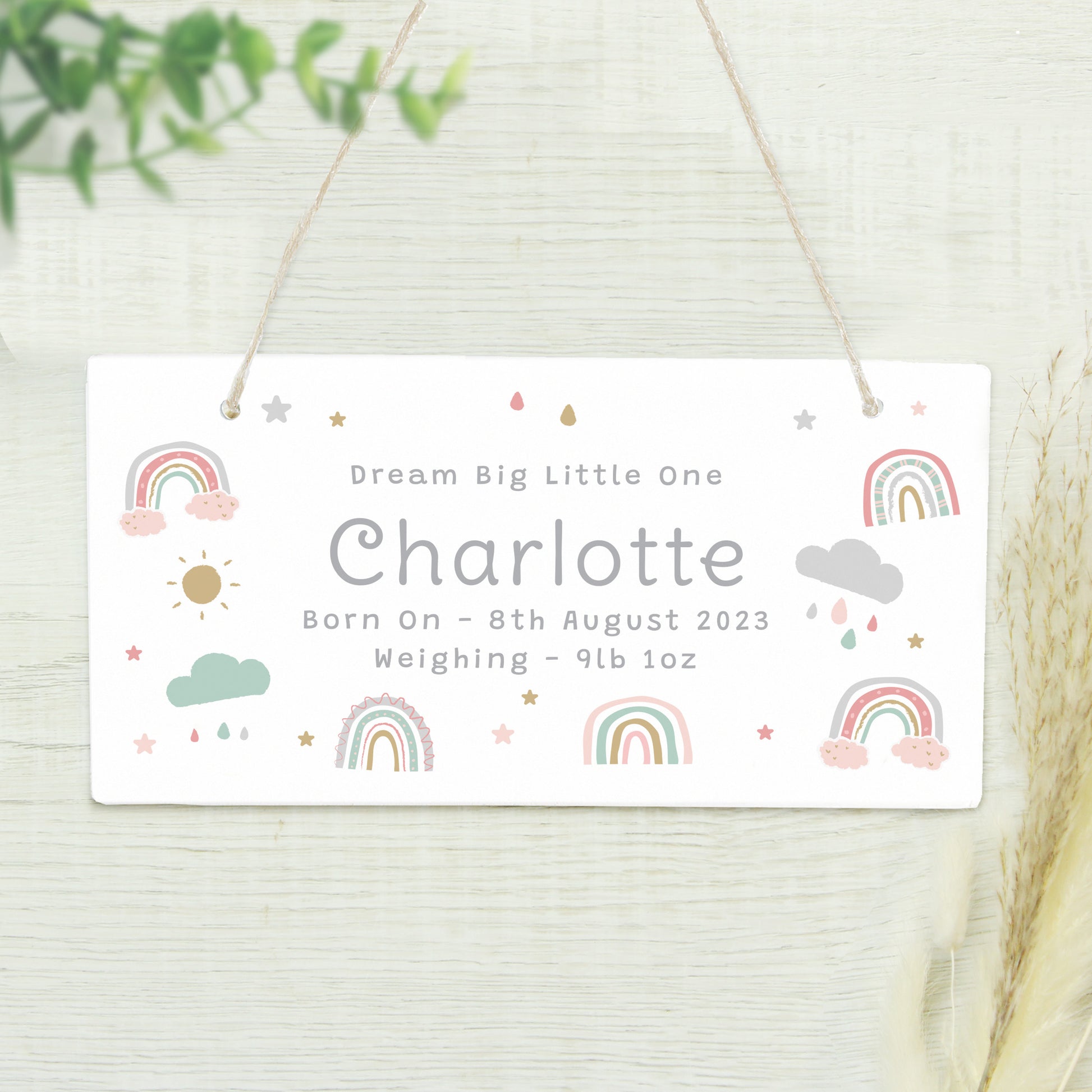 Personalised Pastel Rainbow Wooden Sign - image 6