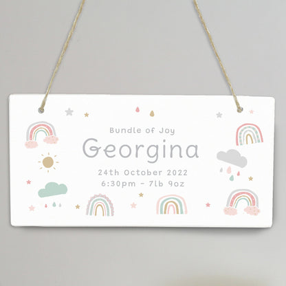 Personalised Pastel Rainbow Wooden Sign - image 7