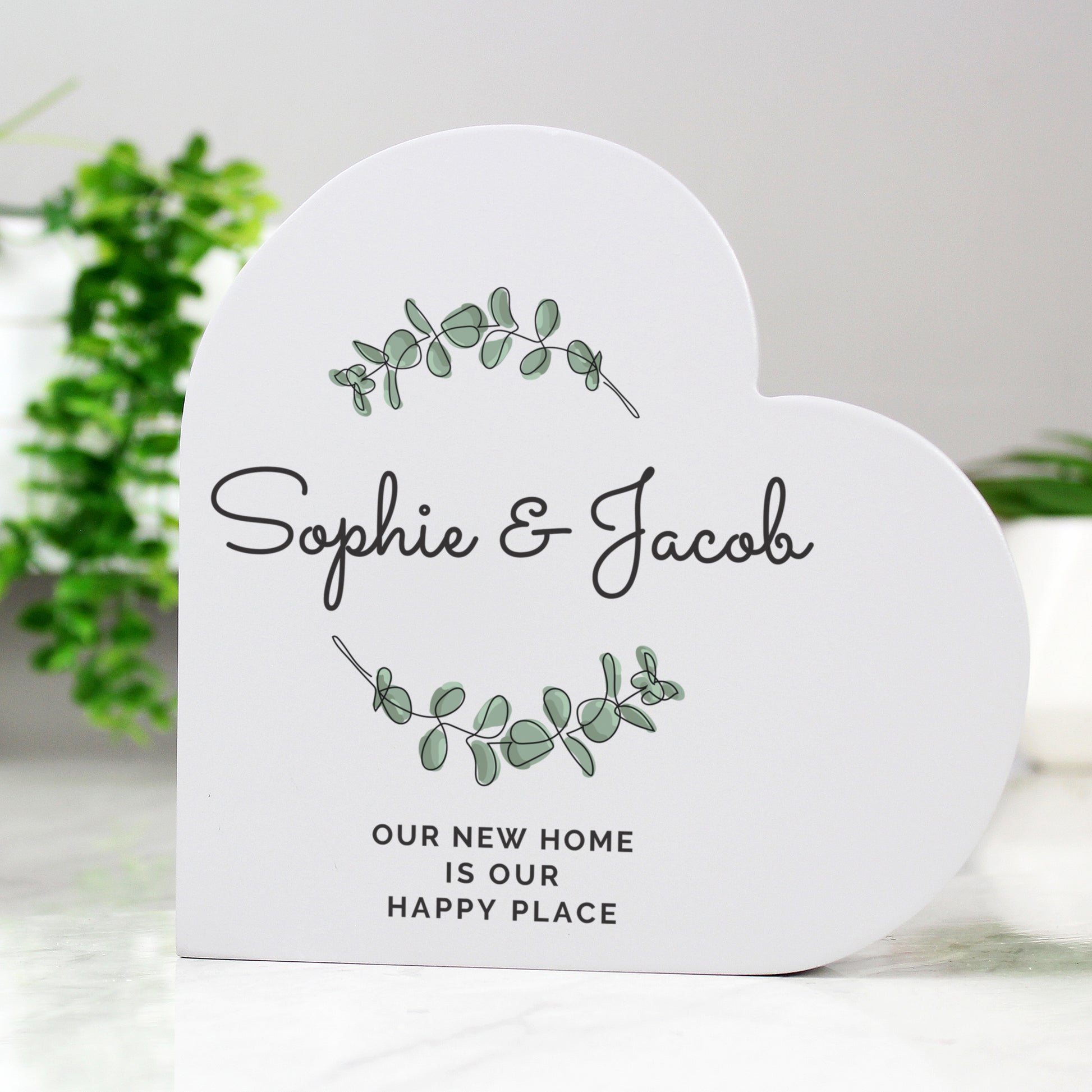 Personalised Botanical Free Standing Heart Ornament from Heartfelt Gifts