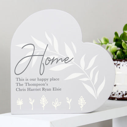 Personalised Leaf Decor Free Standing Heart Ornament - image 2