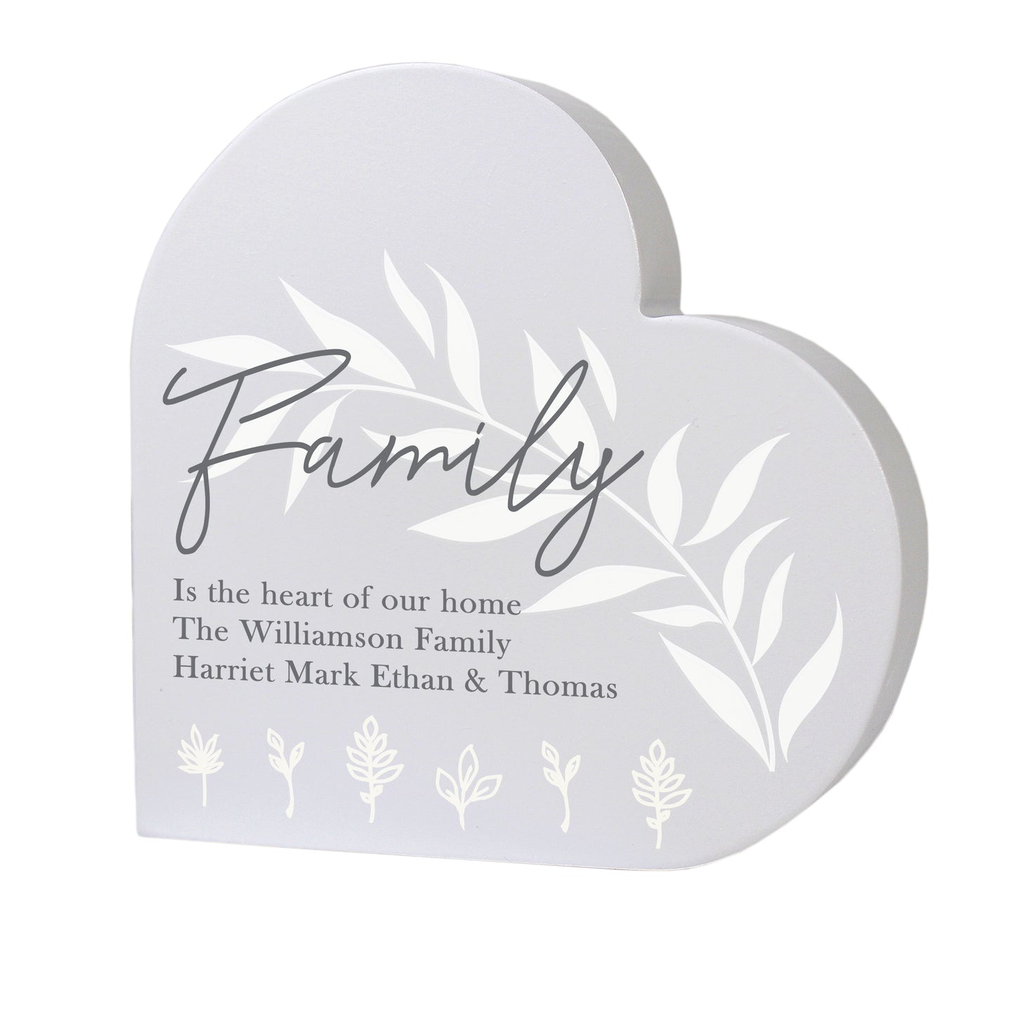 Personalised Leaf Decor Free Standing Heart Ornament - image 5