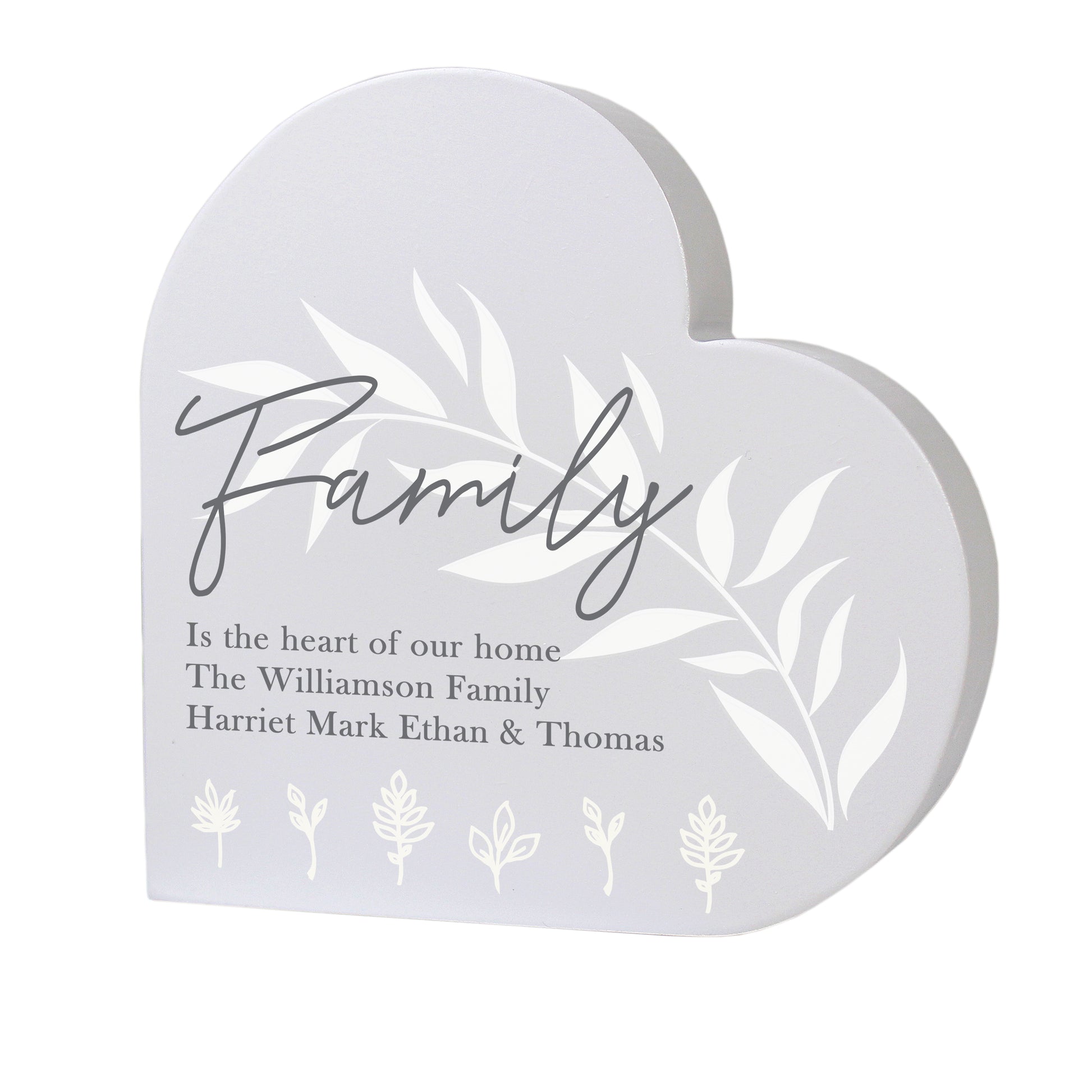 Personalised Leaf Decor Free Standing Heart Ornament - image 5