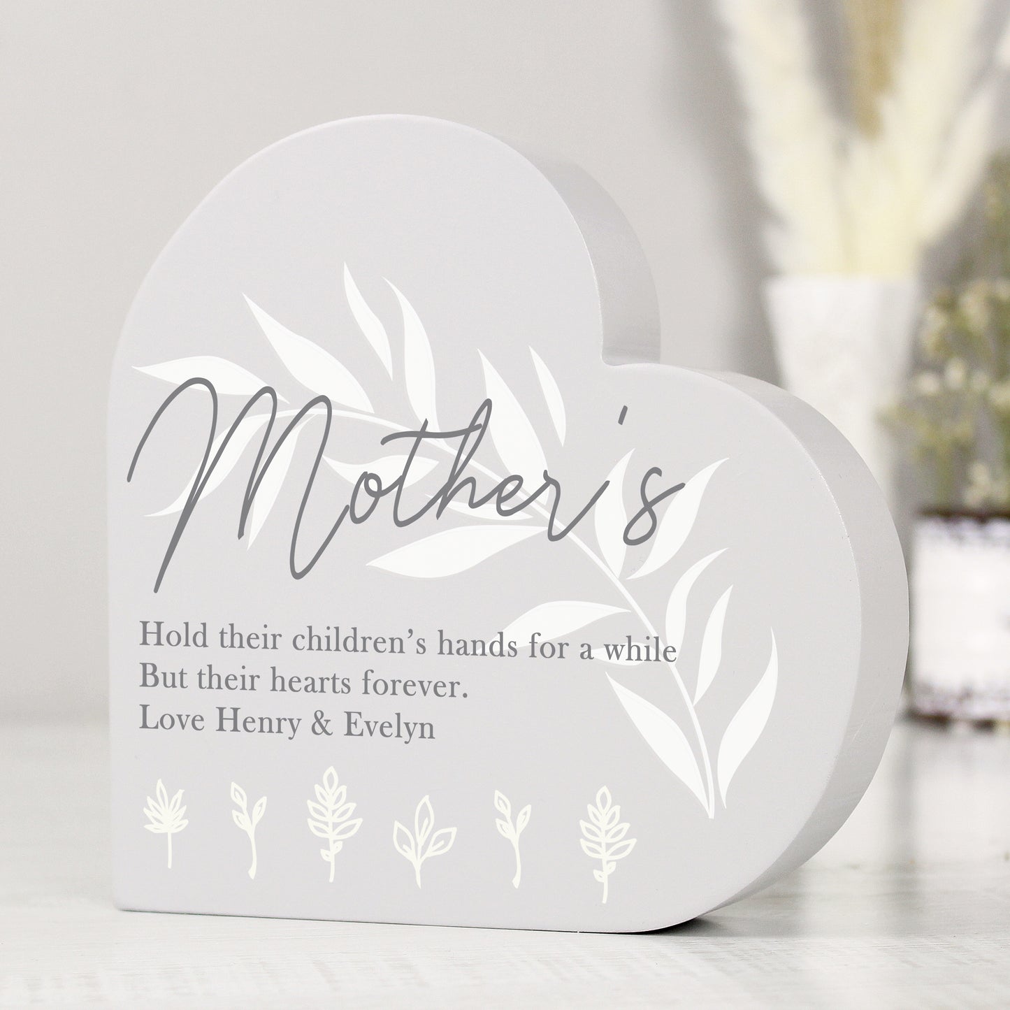 Personalised Leaf Decor Free Standing Heart Ornament - image 6