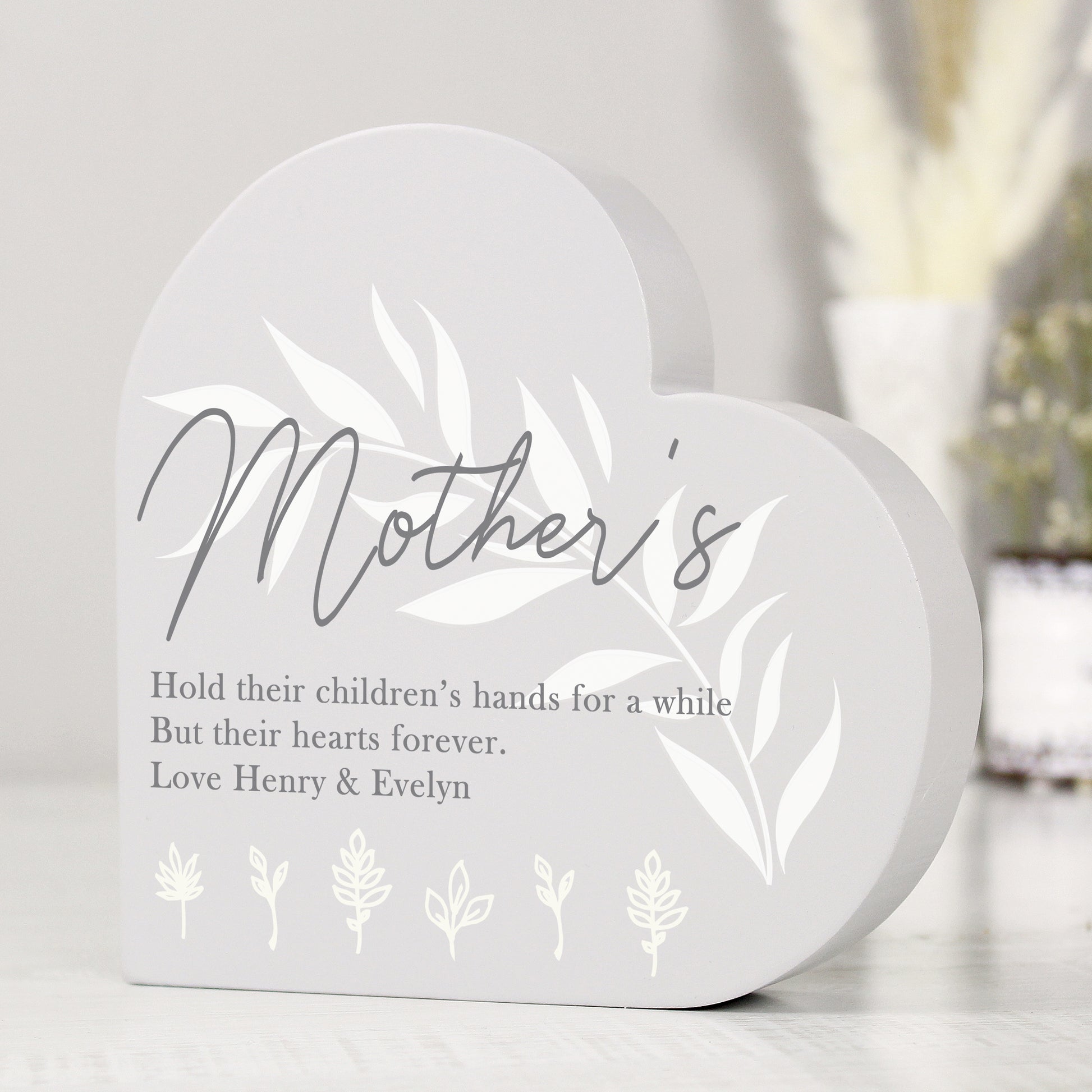 Personalised Leaf Decor Free Standing Heart Ornament - image 6