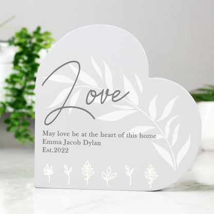 Personalised Leaf Decor Free Standing Heart Ornament - image 7
