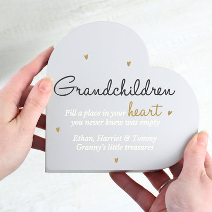 Personalised Grandchildren Free Standing Heart Ornament - image 2