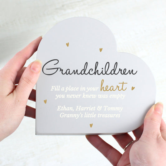 Personalised Grandchildren Free Standing Heart Ornament - image 2