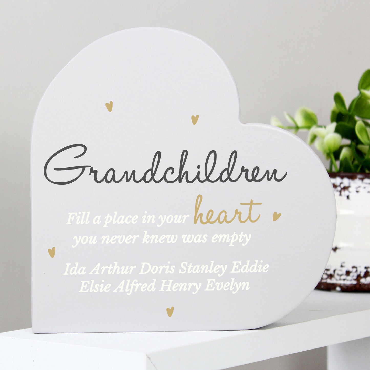 Personalised Grandchildren Free Standing Heart Ornament - image 3