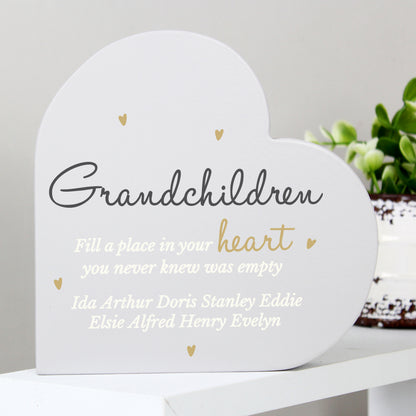 Personalised Grandchildren Free Standing Heart Ornament - image 3