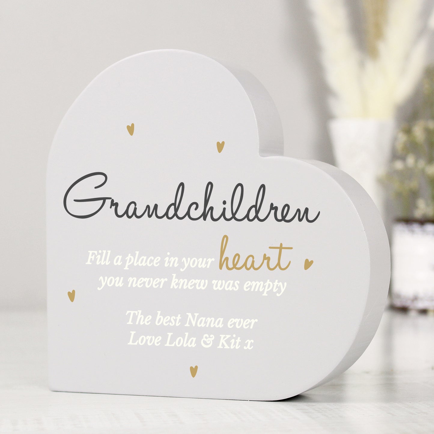 Personalised Grandchildren Free Standing Heart Ornament - image 4