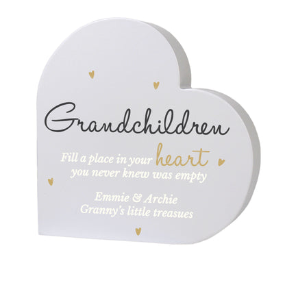 Personalised Grandchildren Free Standing Heart Ornament - image 5