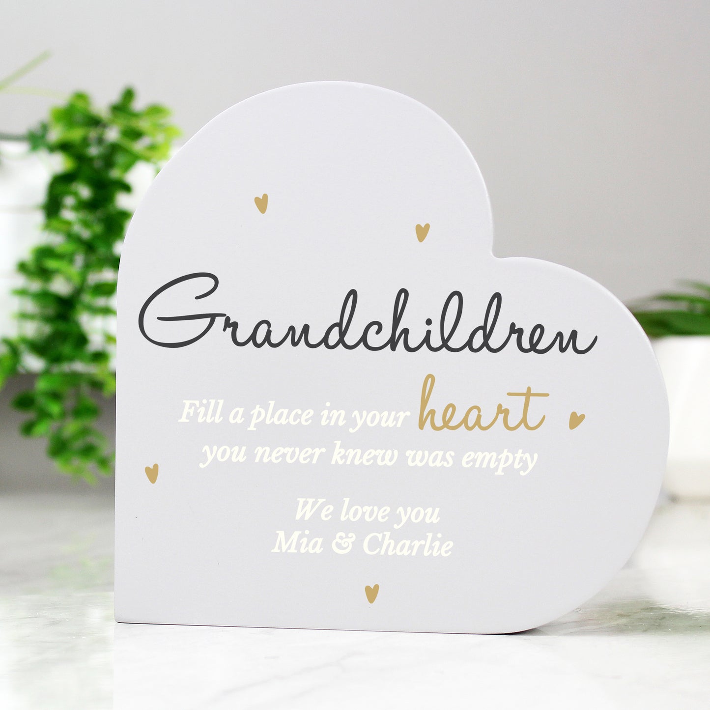 Personalised Grandchildren Free Standing Heart Ornament - image 6