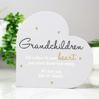 Personalised Grandchildren Free Standing Heart Ornament - image 6
