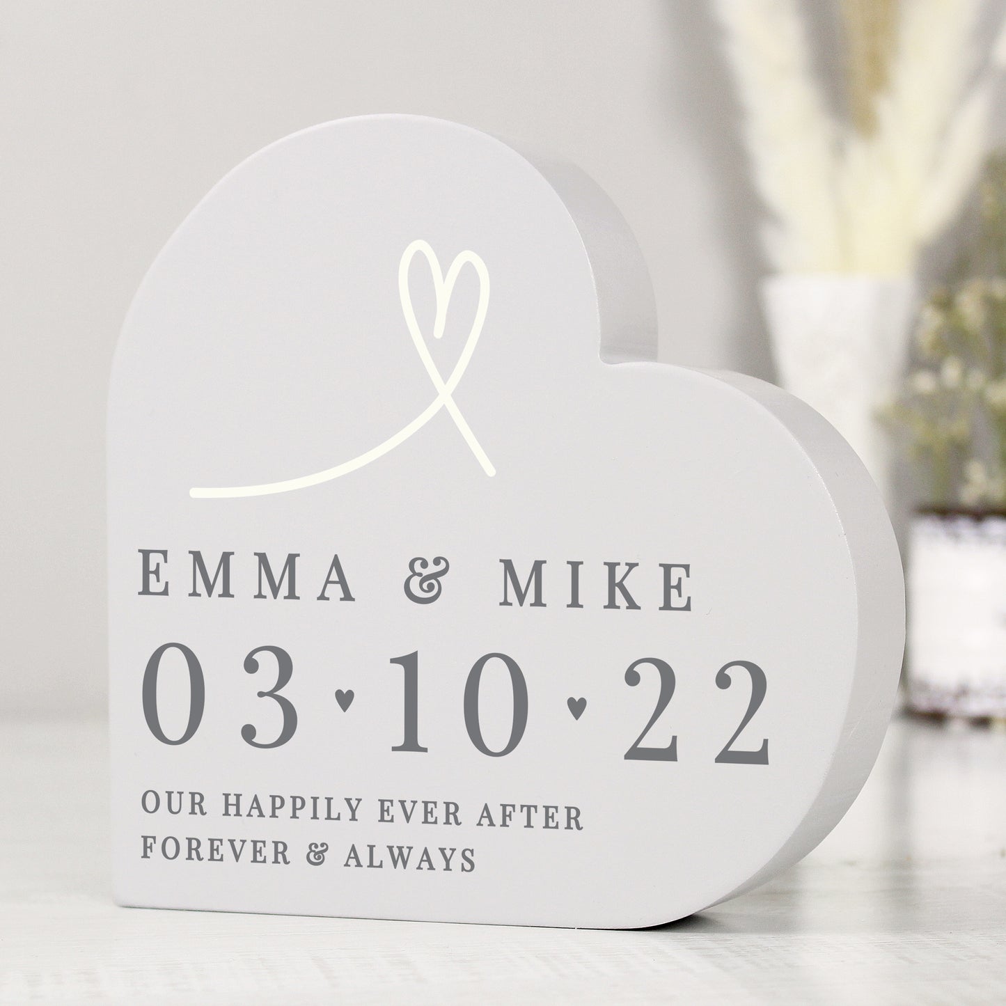Personalised Free Text Free Standing Heart Ornament from Heartfelt Gifts
