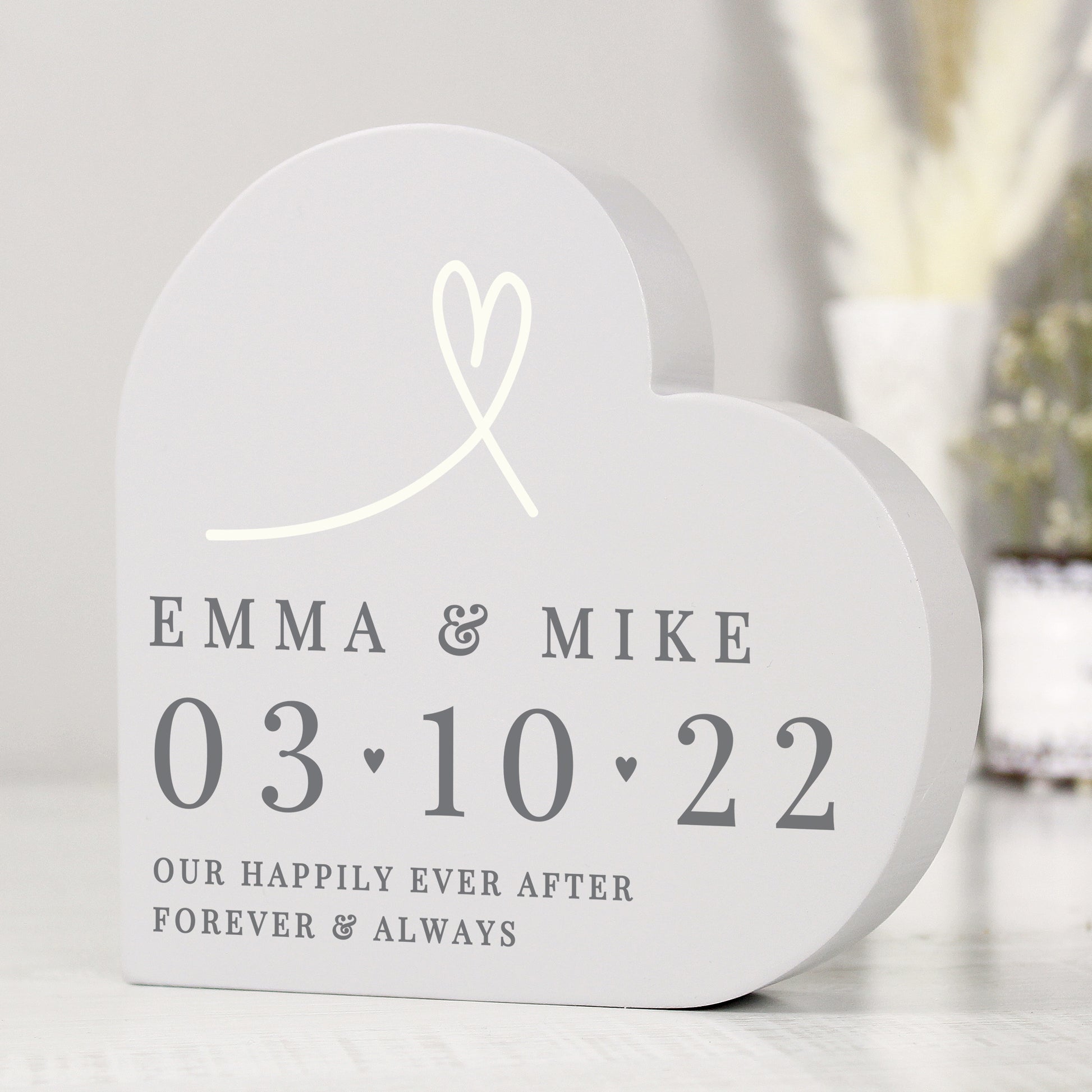 Personalised Free Text Free Standing Heart Ornament from Heartfelt Gifts