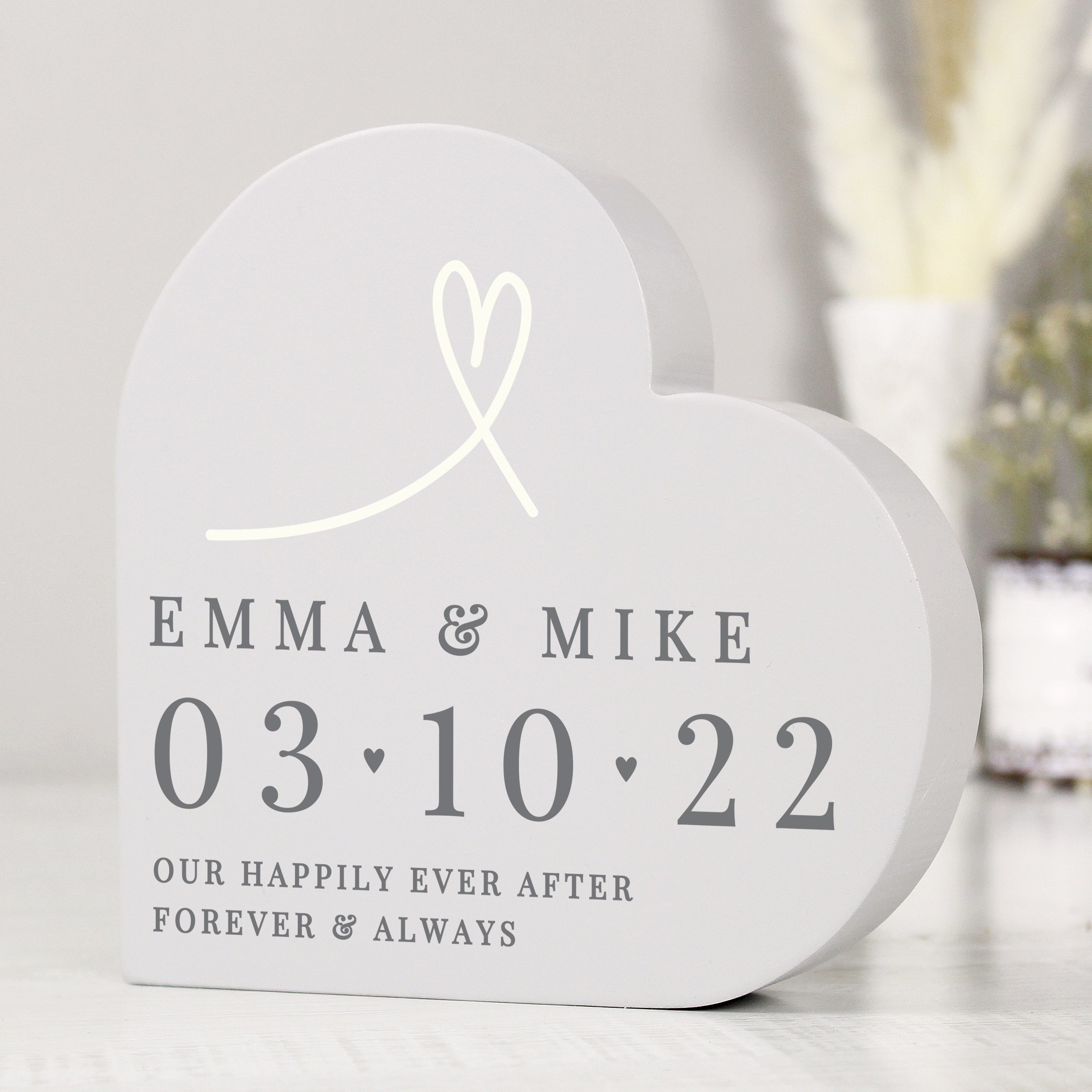 Personalised Free Text Free Standing Heart Ornament from Heartfelt Gifts