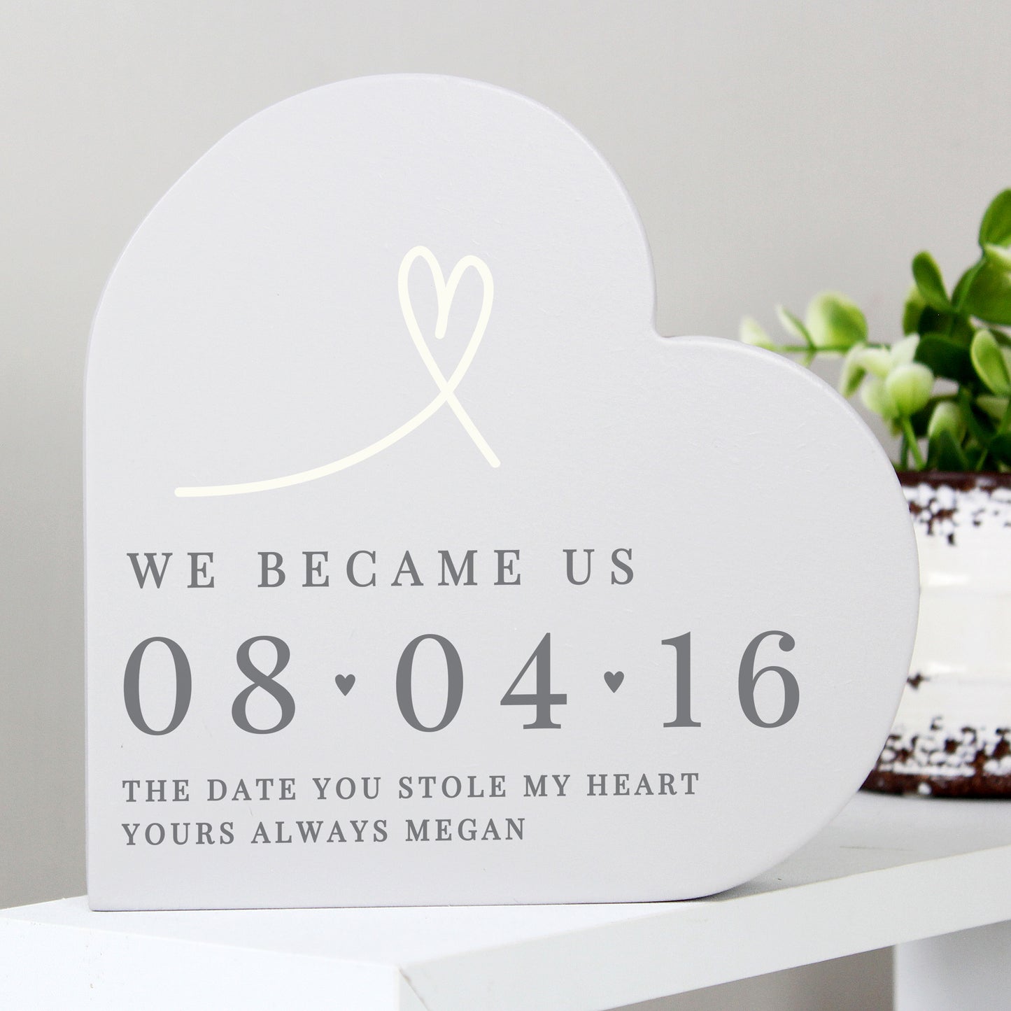 Personalised Free Text Free Standing Heart Ornament - image 3