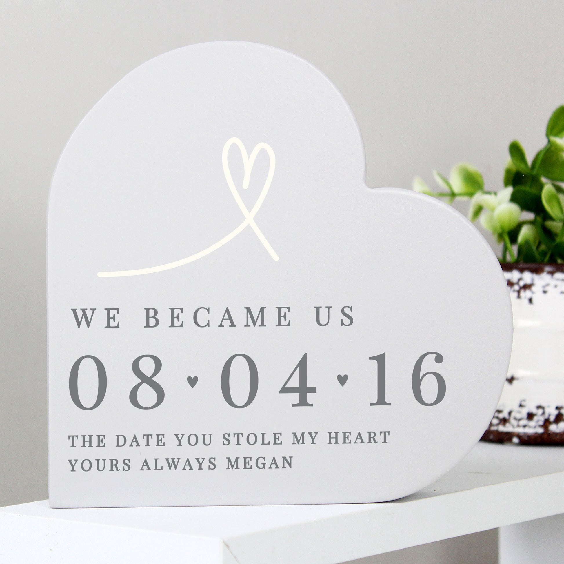 Personalised Free Text Free Standing Heart Ornament - image 3