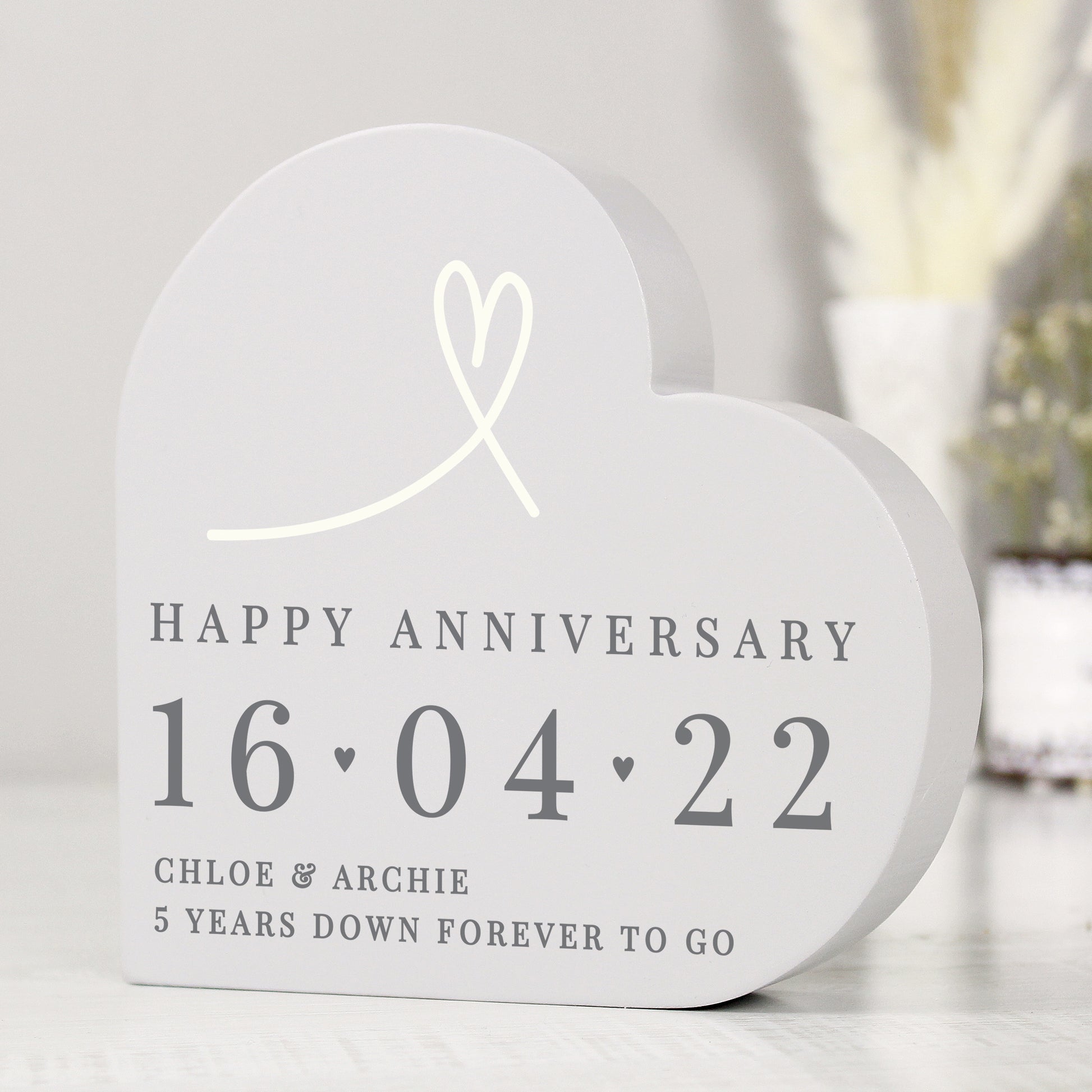 Personalised Free Text Free Standing Heart Ornament - image 6