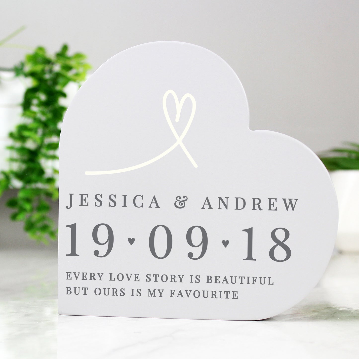 Personalised Free Text Free Standing Heart Ornament - image 7