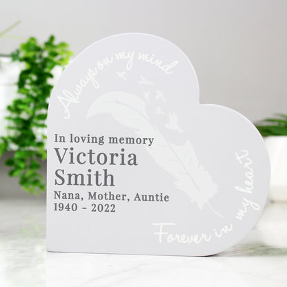 Personalised Feather Free Standing Heart Ornament - image 8