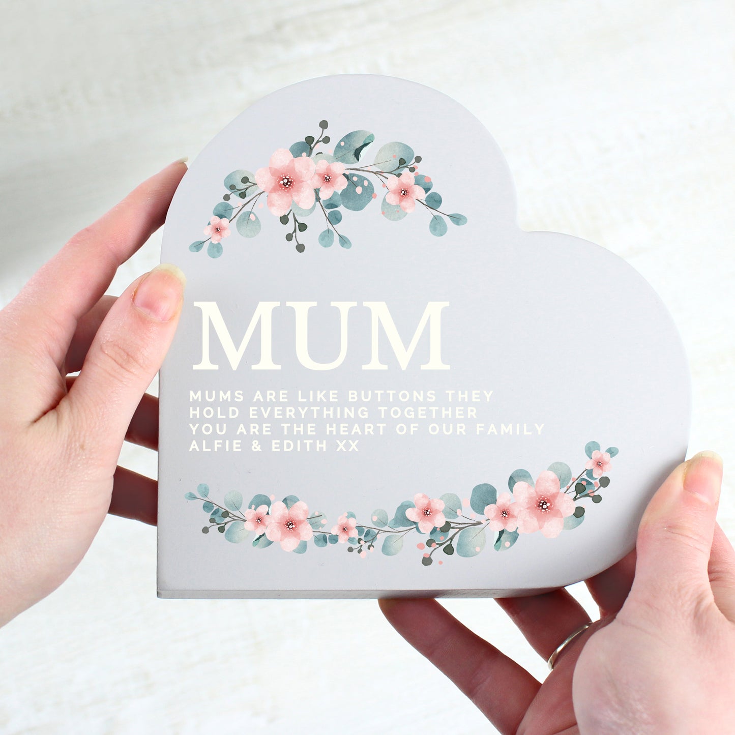 Personalised Floral Free Standing Heart Ornament - image 2