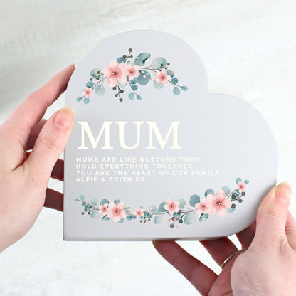 Personalised Floral Free Standing Heart Ornament - image 2