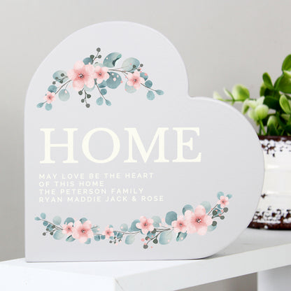 Personalised Floral Free Standing Heart Ornament - image 3