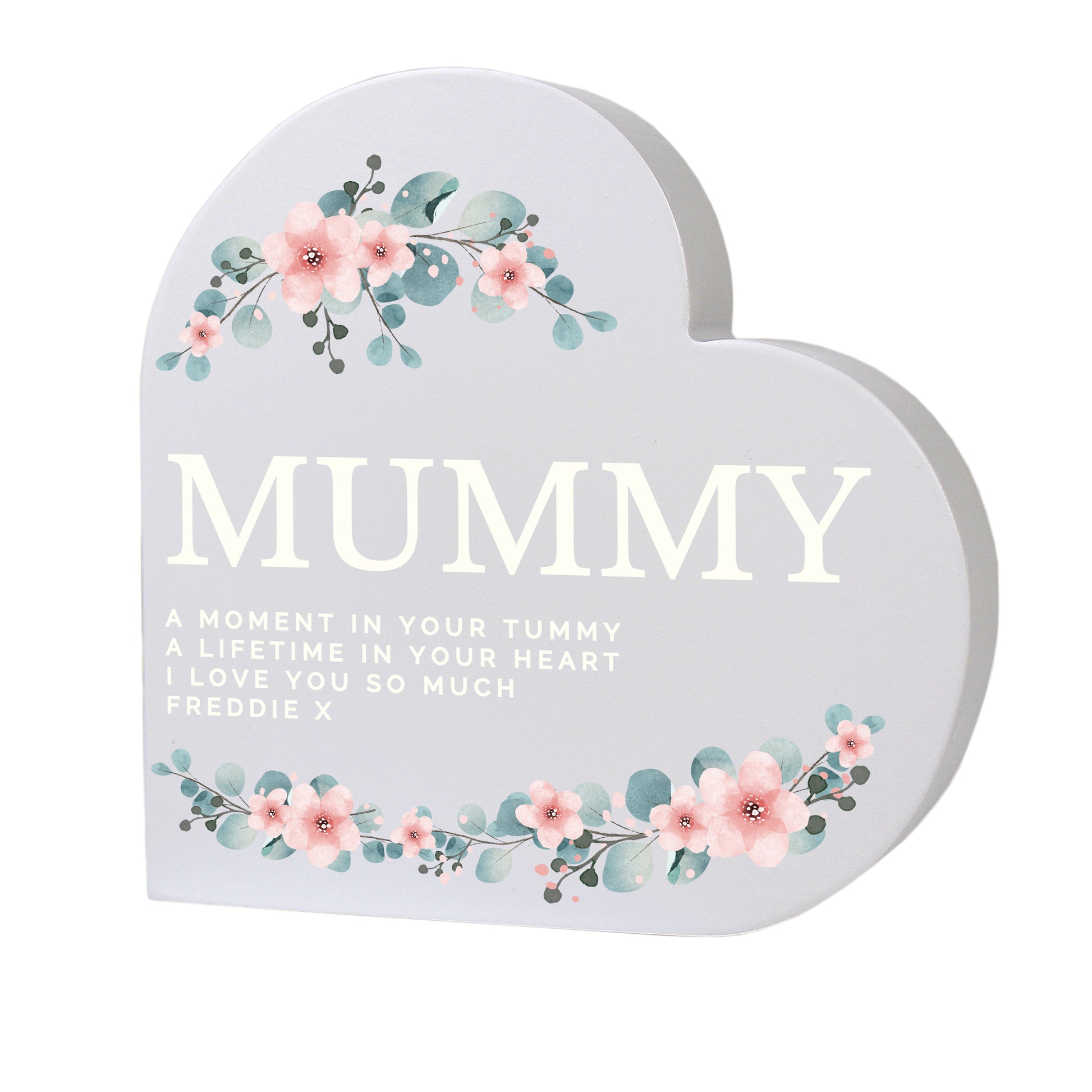 Personalised Floral Free Standing Heart Ornament - image 5