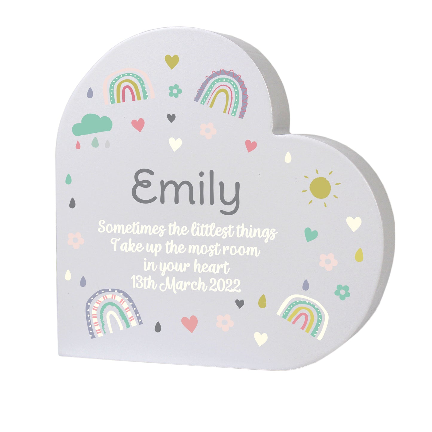 Personalised Rainbow Free Standing Heart ornament - image 5