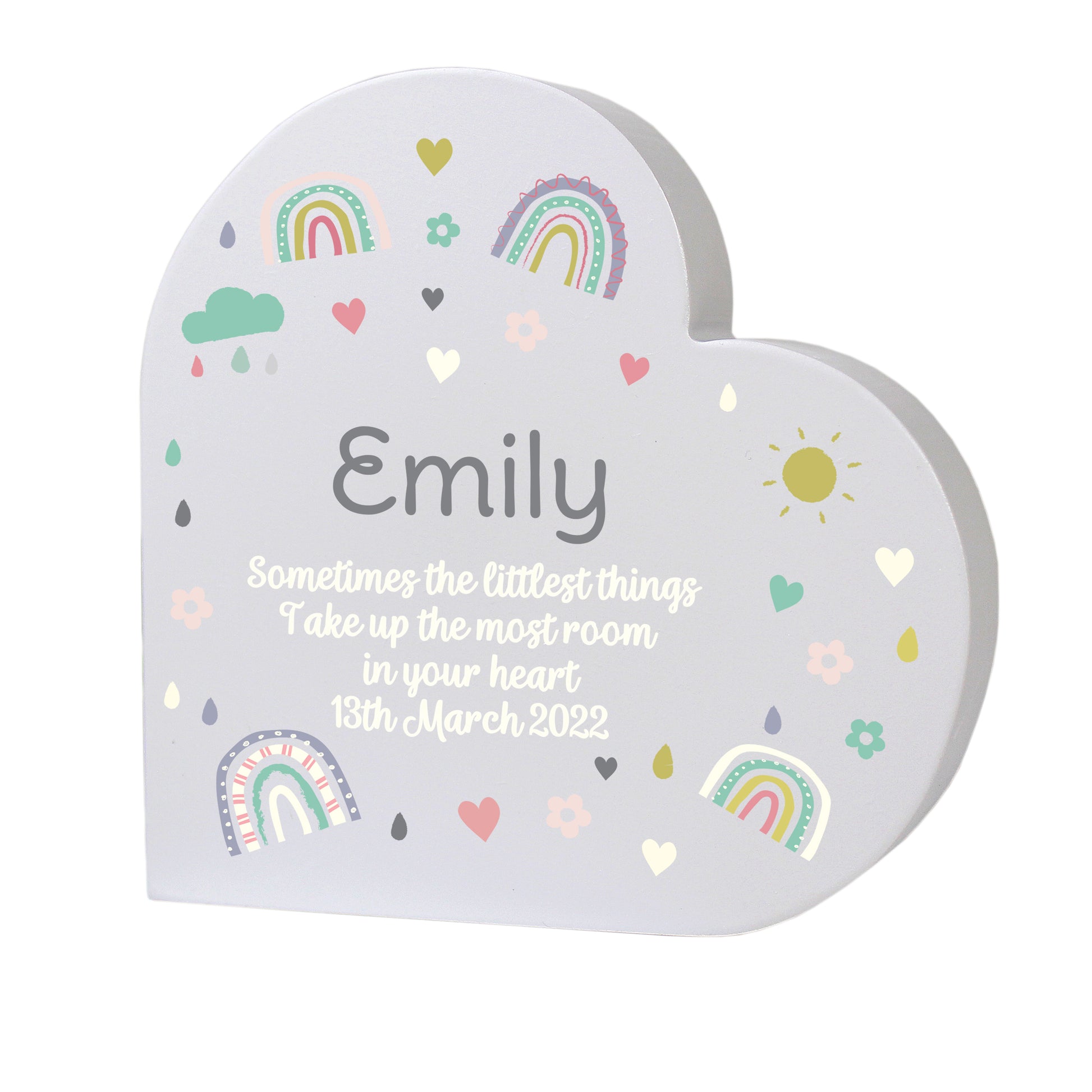 Personalised Rainbow Free Standing Heart ornament - image 5