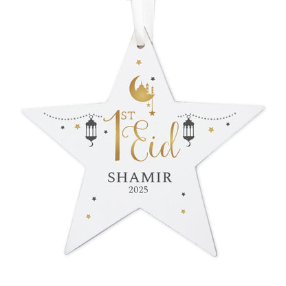Personalised 1st Eid Wooden Star Decoration - image 5