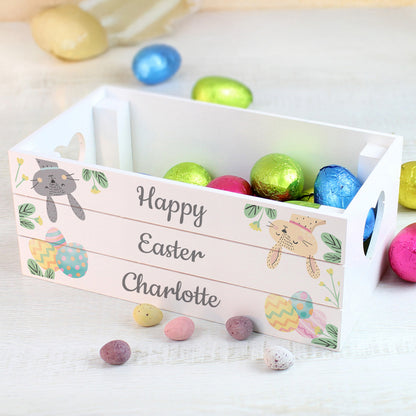 Personalised Easter Egg Hunt Small Wooden Crate from Heartfelt Gifts