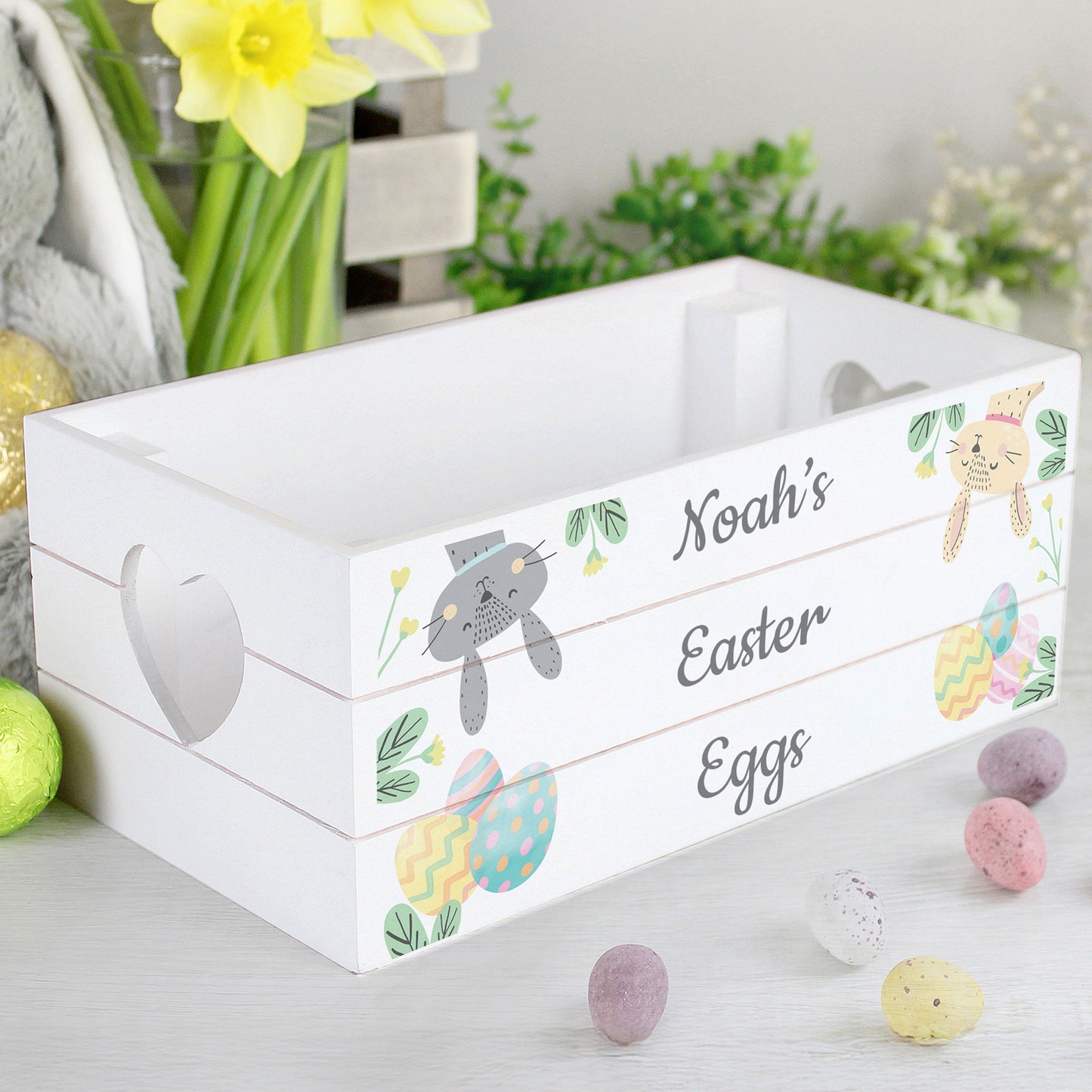 Personalised Easter Egg Hunt Small Wooden Crate - image 3