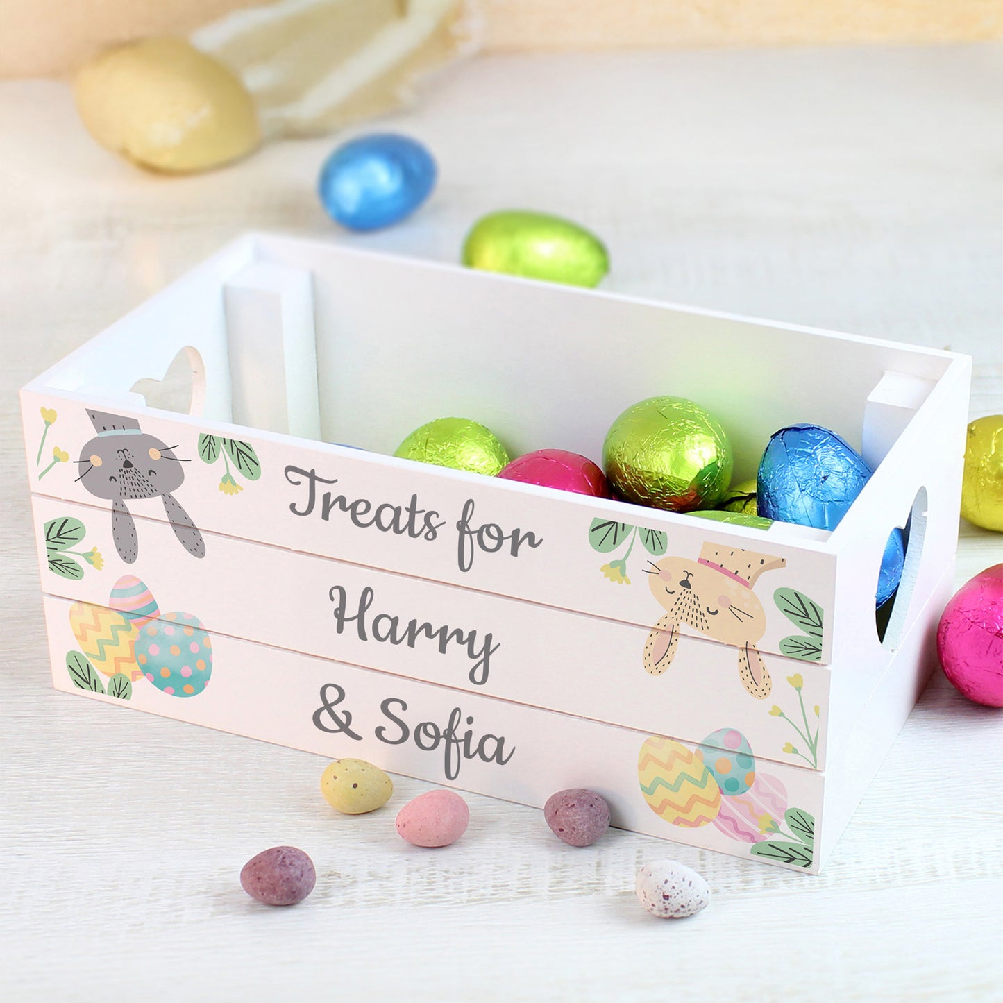 Personalised Easter Egg Hunt Small Wooden Crate - image 4