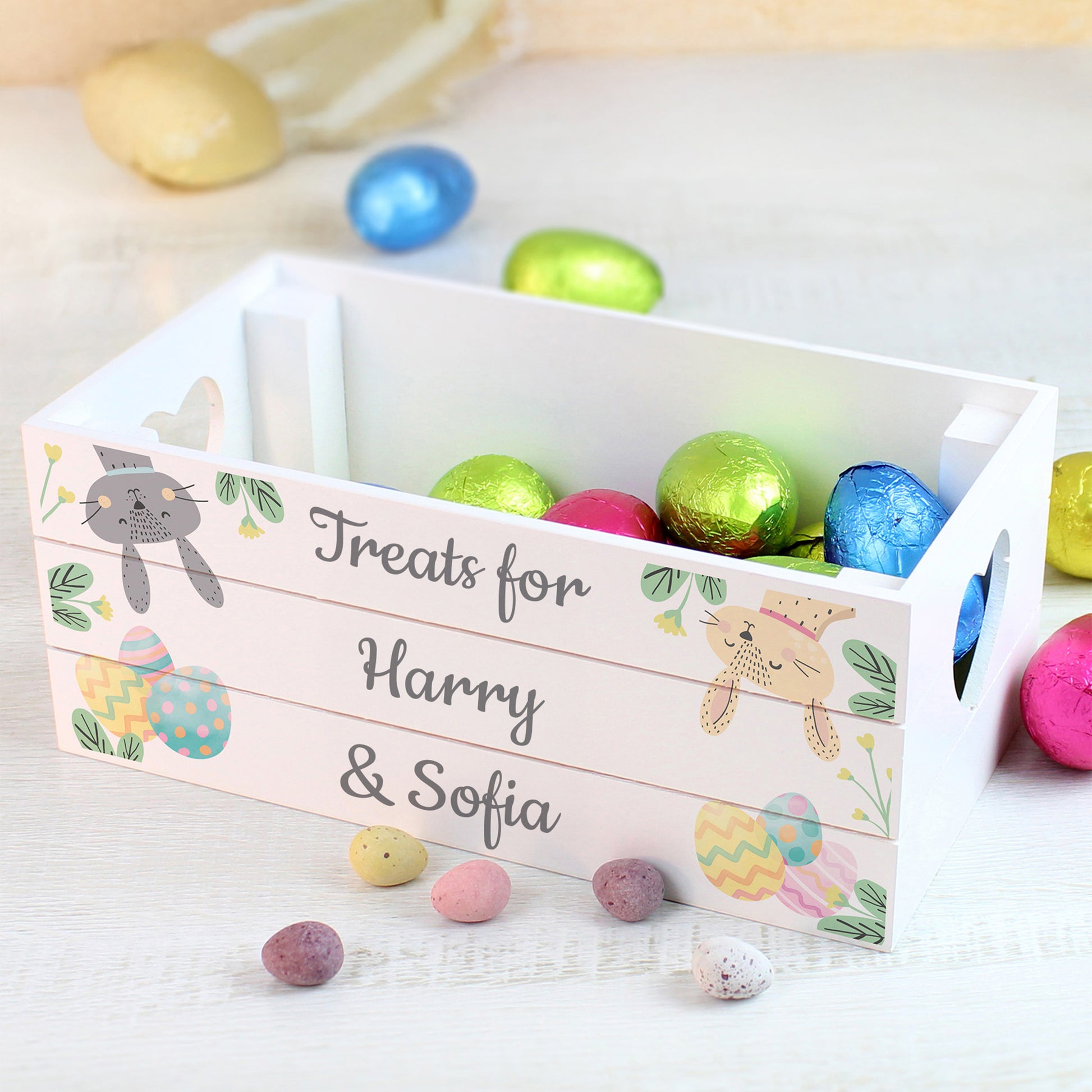 Personalised Easter Egg Hunt Small Wooden Crate - image 4