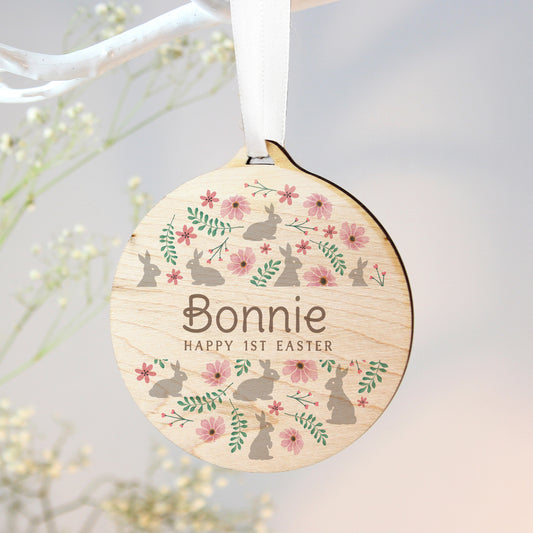 Personalised Floral Easter Tree Wooden Decoration from Heartfelt Gifts