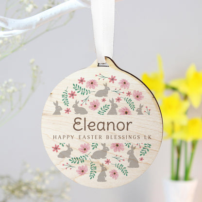 Personalised Floral Easter Tree Wooden Decoration - image 2