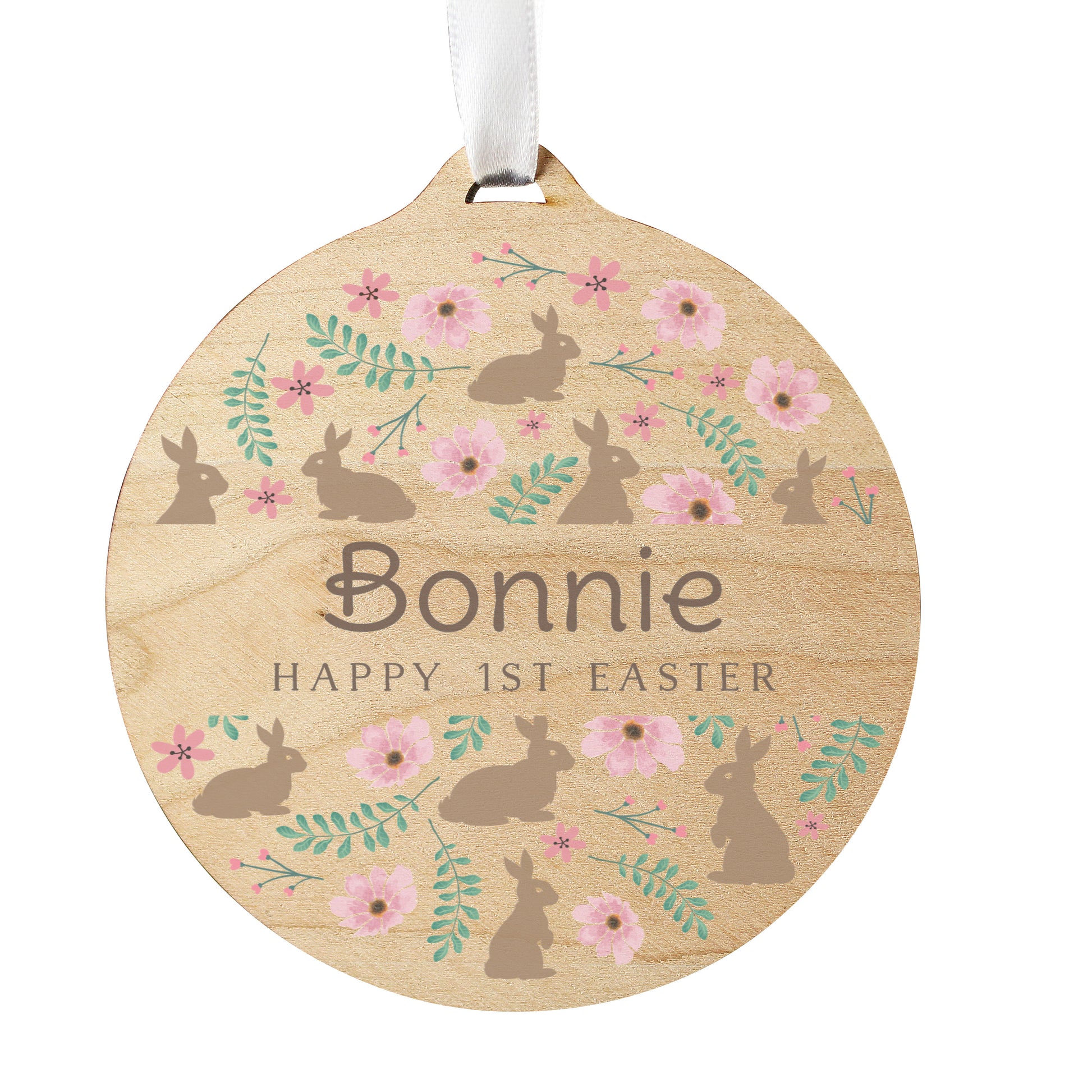 Personalised Floral Easter Tree Wooden Decoration - image 5