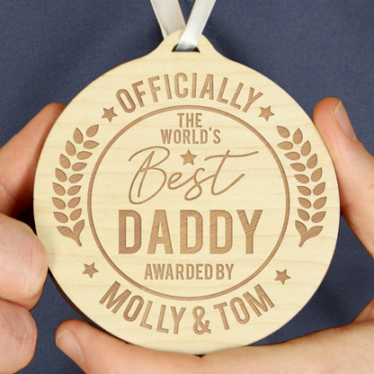 Personalised Officially The Best Round Wooden Medal from Heartfelt Gifts