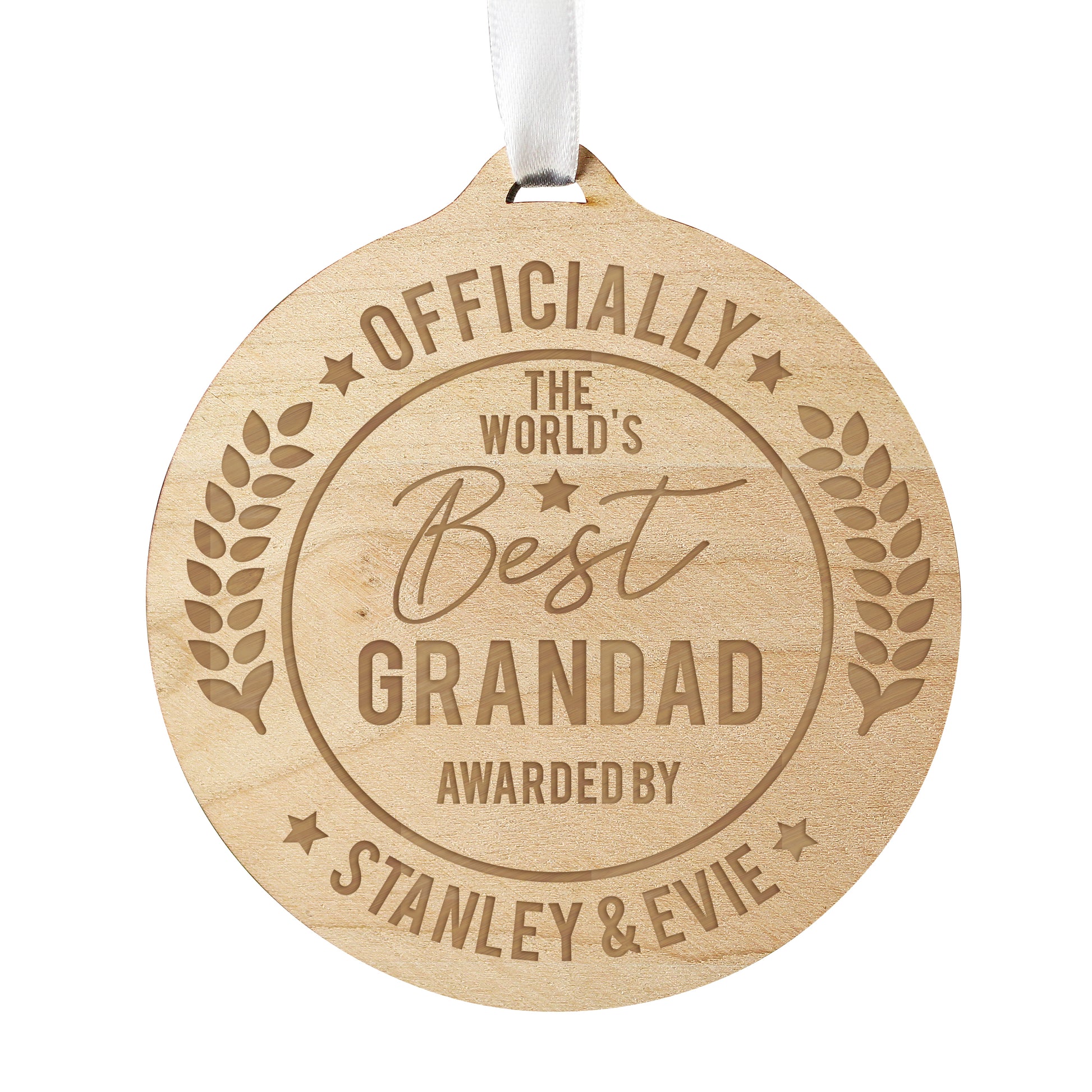 Personalised Officially The Best Round Wooden Medal - image 5