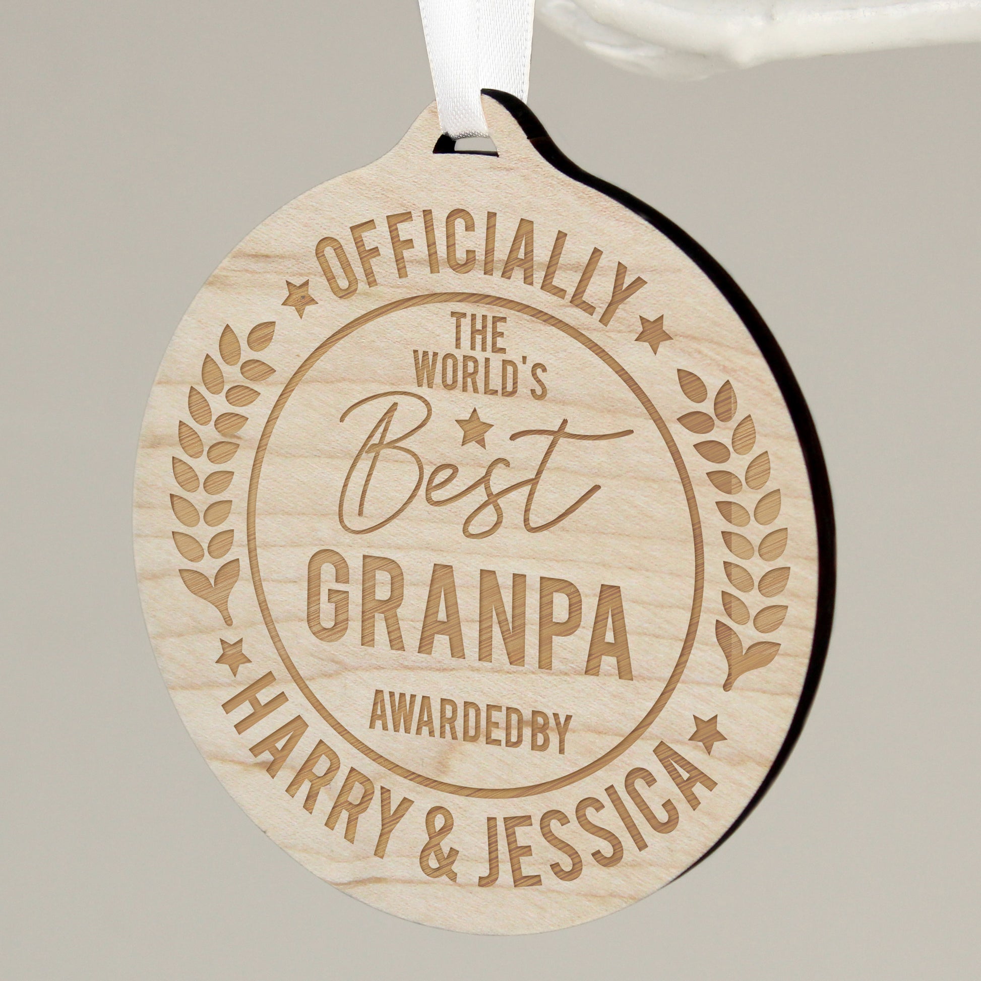 Personalised Officially The Best Round Wooden Medal - image 6